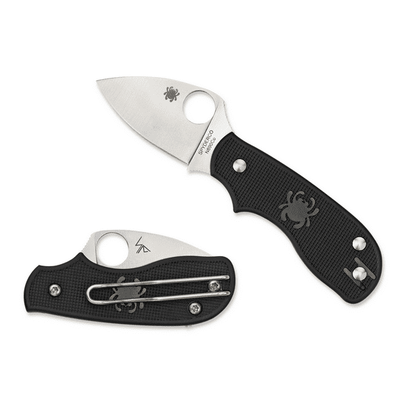 SPYDERCO SQUEAK FOLDER 2" N690CO SS CLIP POINT PLAIN BLADE FRN BLACK