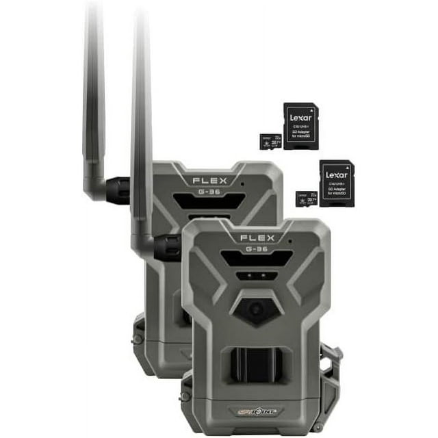 SPYPOINT G36 Twin Pack, 36MP, 1080p, GPS, DualSim LTE, 100' Range + 2x32GB SD Cards