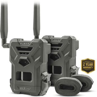 SPYPOINT Flex-M Twin Pack Cellular Trail Cameras - Best Hunting Accessories, No WiFi Needed, GPS, Night Vision, Dual-Sim LTE, IP65 Water-Resistant Game Camera, 28MP Photos, 720p Videos + Sound