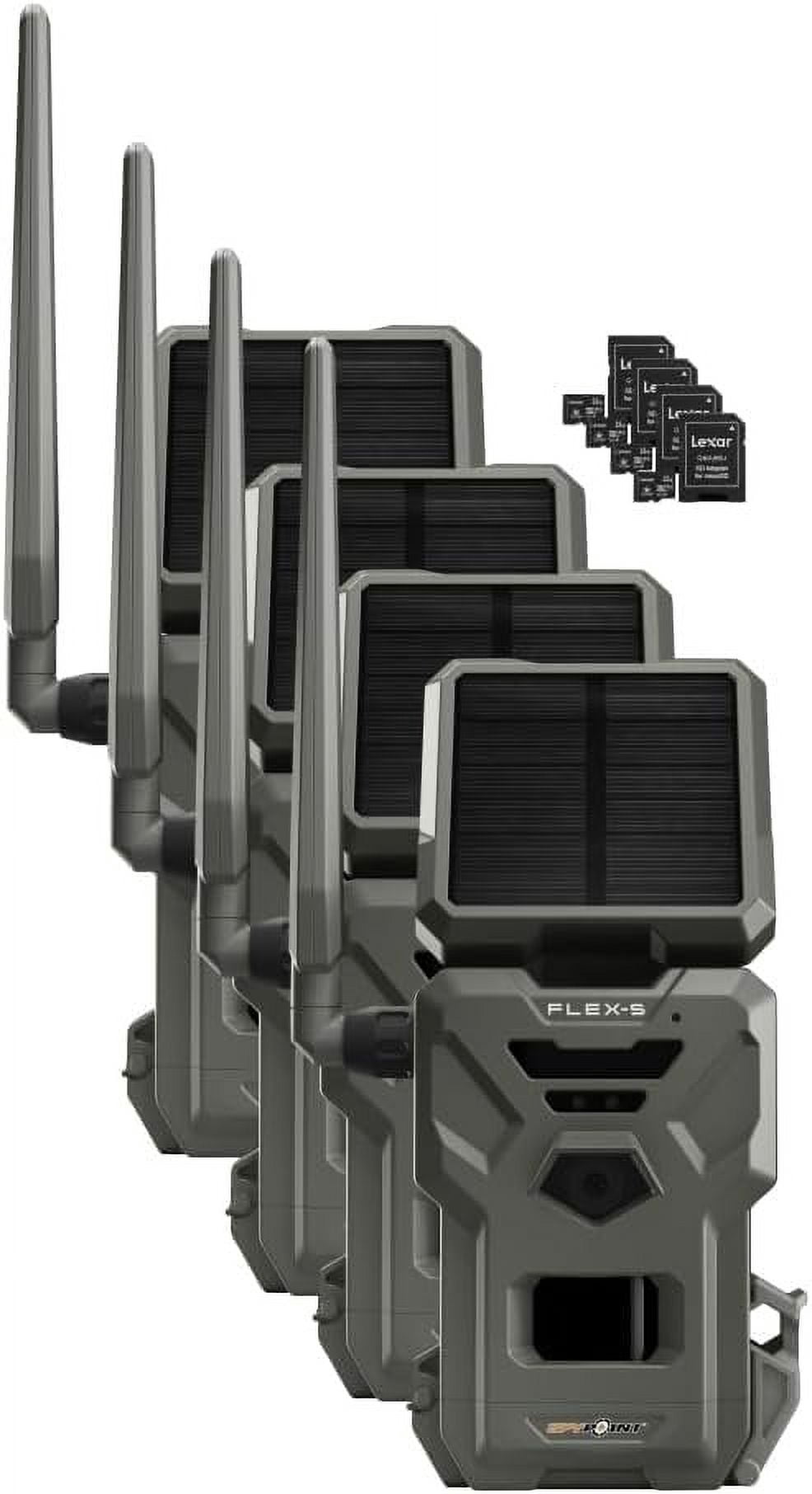 Spypoint Flex-S-Dark Solar Cellular Trail Camera - Includes Mount Arm, Battery, 32GB SD Card & Reader