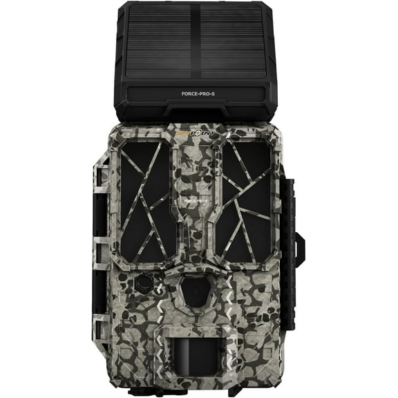 SPYPOINT Force-PRO-S Solar Trail Camera, Non-Cellular, Integrated Solar Panel, 0.2S Trigger Speed, 110 ft Detection Range