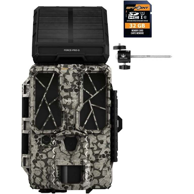 SPYPOINT Force-PRO-S Solar Trail Camera, Solar Panel, Trigger