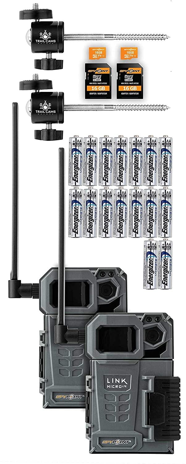 SPYPOINT LinkMicroLTE Cellular Trail Camera Twin Pack with Two SD