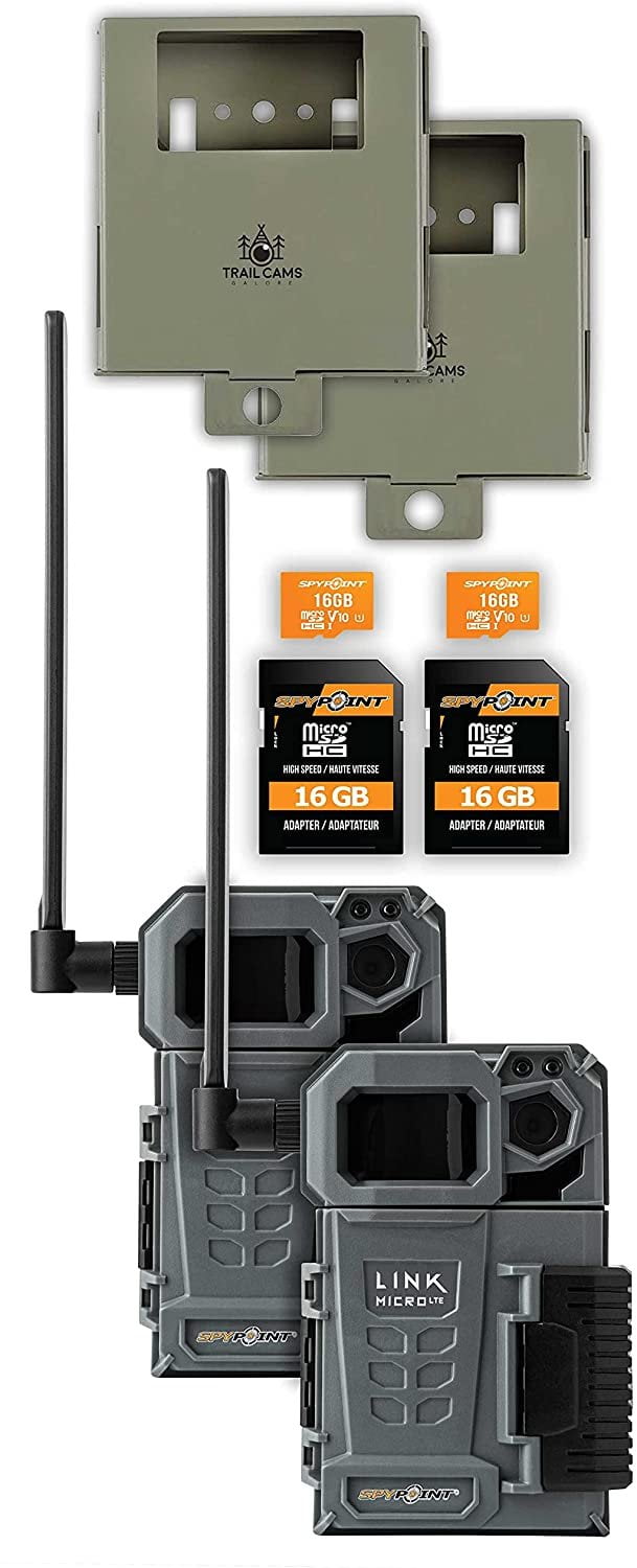 SPYPOINT LinkMicroLTE Cellular Trail Cameras Twin Pack 10MP with Two