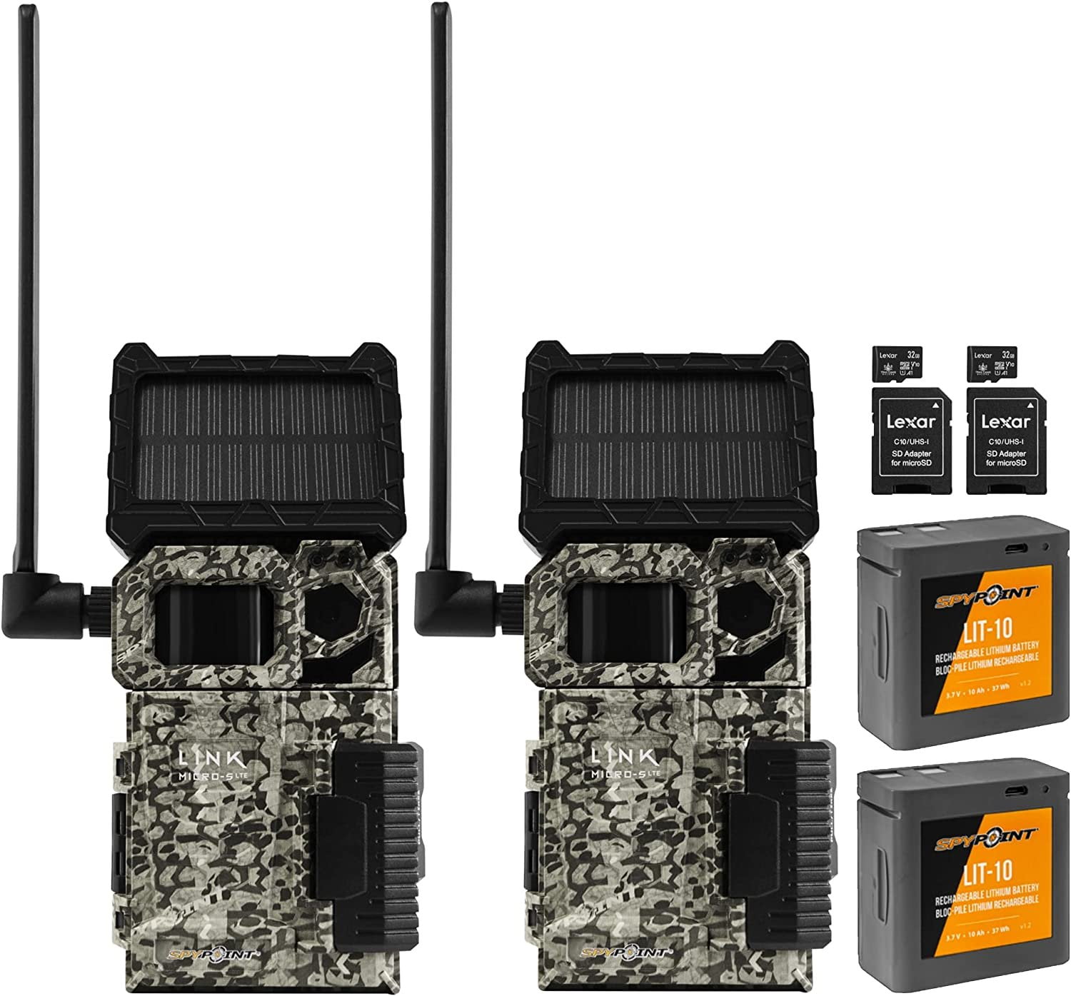 Spypoint Flex-S-Dark Solar Cellular Trail Camera - Includes Mount Arm, Battery, 32GB SD Card & Reader