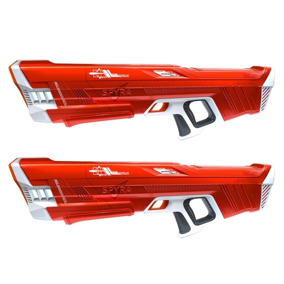 SPYRA 2 Pack Electric Water Blaster Outdoor Squirt Gun Toy, SpyraThree, Red