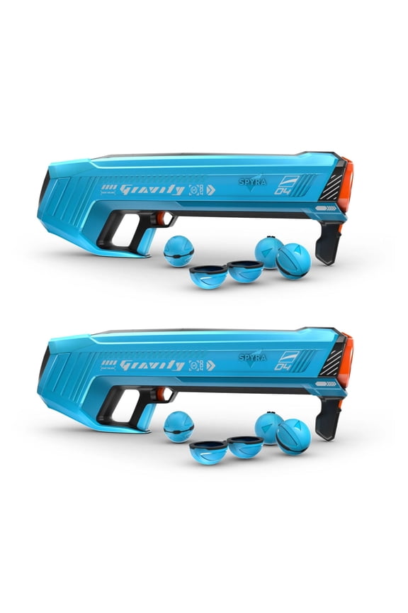 2 Pack Electric Water Bomb Launcher with LED Display, SpyraGravity, Blue