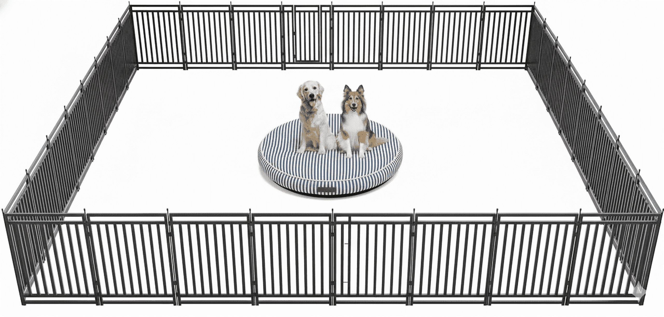 SPZONE 40" Portable Metal Dog Pen, 32 Panels for Outdoor Yard or RV Camping, Black/Silver