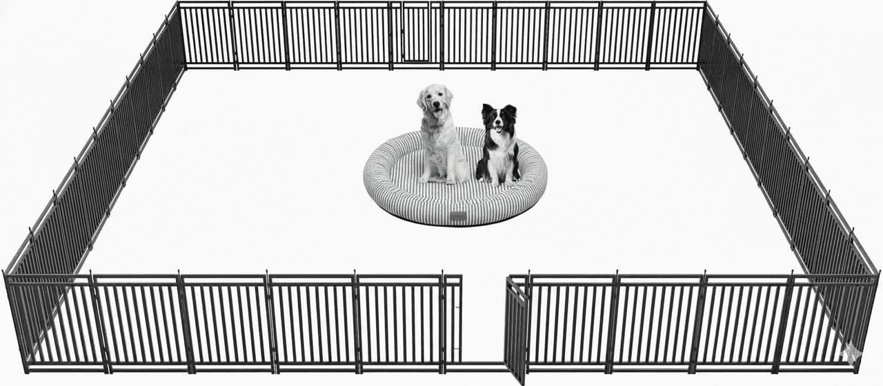 SPZONE 40" Portable Metal Dog Pen, 40 Panels for Outdoor Yard or RV Camping, Black/Silver