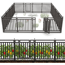 Diging Dog FXW 36ft Metal Garden Fence and Gate - Durable, Easy No-Dig ...