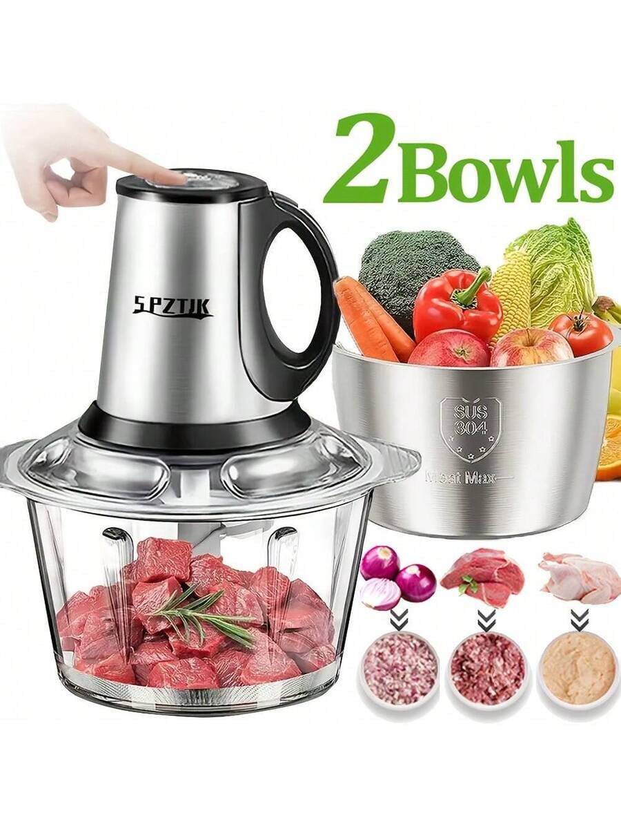 SPZTJK Food Processor, 3-Speed Electric Food Chopper With Vegetable ...