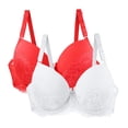 thumbnail image 1 of SPZTSX 2 PCS Lace Bras for Women No Underwire V Neck Wireless Push Up Bra Comfort Full Coverage Seamless Bralette, 1 of 4