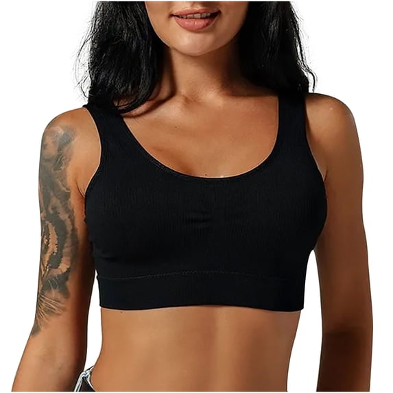 SPZTSX 2 Pack Sports Bra Breathable Racerback Tank Tops for Women Padded Workout Yoga Top Color Block Full Coverage Bras