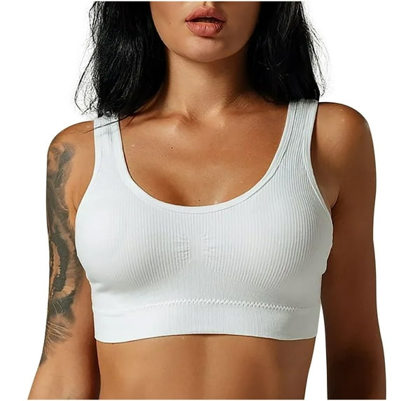 SPZTSX 2 Pack Sports Bra Breathable Racerback Tank Tops for Women Padded Workout Yoga Top Color Block Full Coverage Bras