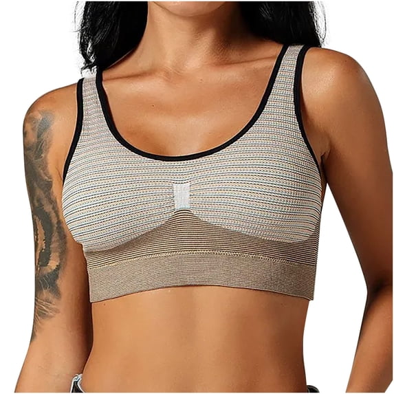 SPZTSX 2 Pack Sports Bra Breathable Racerback Tank Tops for Women Padded Workout Yoga Top Color Block Full Coverage Bras