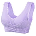 thumbnail image 1 of SPZTSX 3 Pack Bras, Comfy Corset Bra Front Cross Side Buckle Lace Bras, Kendally Bras for Older Women, 1 of 5