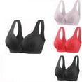 thumbnail image 1 of SPZTSX 3PCS Women's Daily Front Button High Support Wireless Push Up Bra - Convenient Front Closure Sports Bra for Everyday Wear, 1 of 2