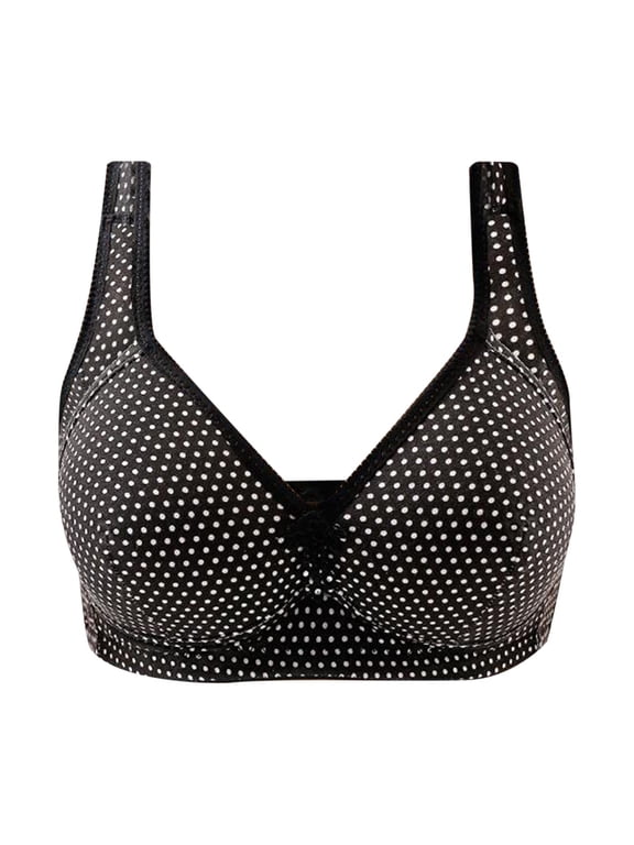 Bra for Women Polka Dot No Underwire Seamless Bralettes Lightly Lined Hides Back Fat Back Smoothing Comfort Underwear