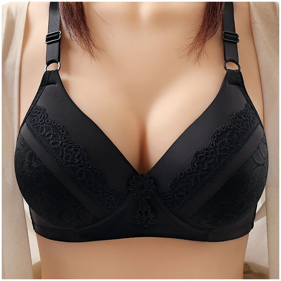 SPZTSX Bras for Older Women Comfortable Bra for Seniors Adjustable Strap Push Up Bras for Elderly No Wire Bralettes