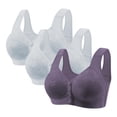 thumbnail image 1 of SPZTSX Easy Snap Front Closure Bras for Older Women, 3-Pack - No Underwire Push Up, Supportive Full Coverage Wireless Bra for Seniors, 1 of 2