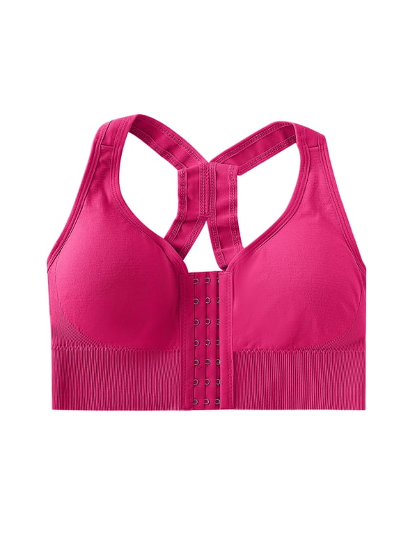 Front Closure Wireless Posture Correction Bras for Women Racerback Side Support Anti Sag Everyday Comfort Bra