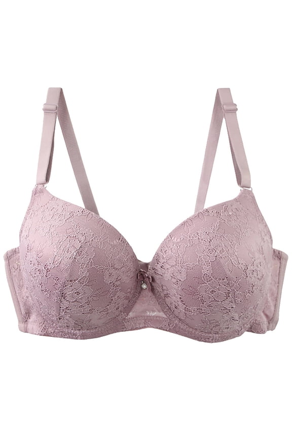 Lace Bra for Women Foam Underwire Supportive Lift D Cup Thin Style for Enhanced Shape and No Wire Bra