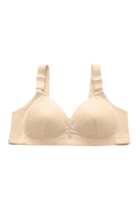 No Underwire Bras for Women Cute Comfort Wireless Back Hook Bra Push Up Sleeping Everyday Padded Bras