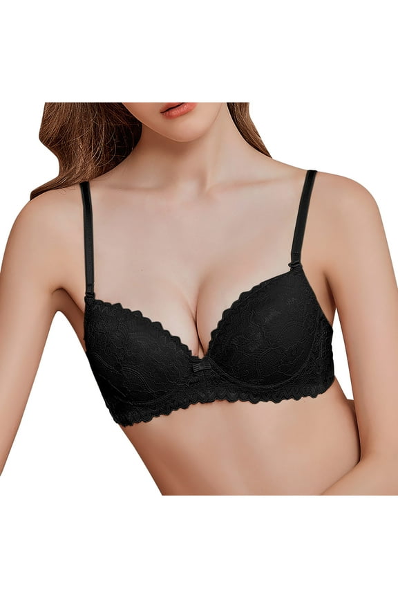 Push Up Bras for Women Add 2 Cups Sexy Lace Cleavage Extra Padded Plunge Bra Underwire