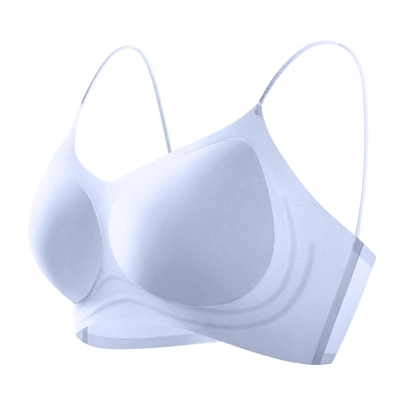 SPZTSX Push Up Seamless Thin Strap Bras for Women Wireless Comfort Everyday Bras with No Show Design