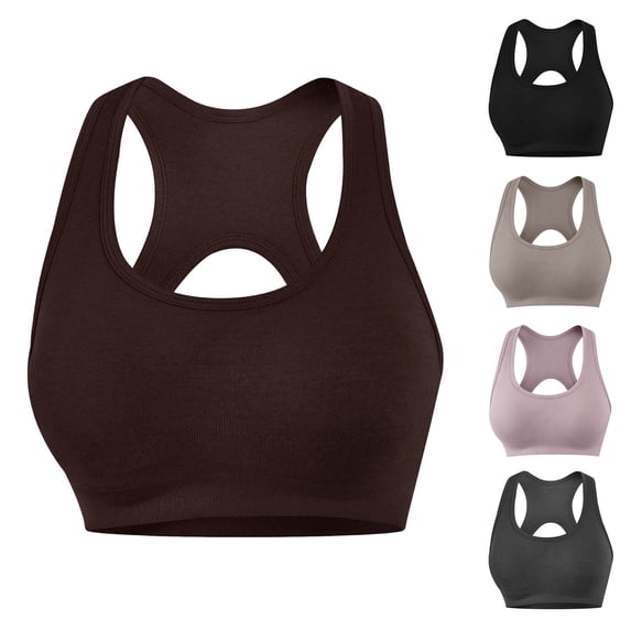 SPZTSX Racerback Sports Bras for Women Removable Pads High Impact Shockproof Breathable Workout Yoga Running Training Bra