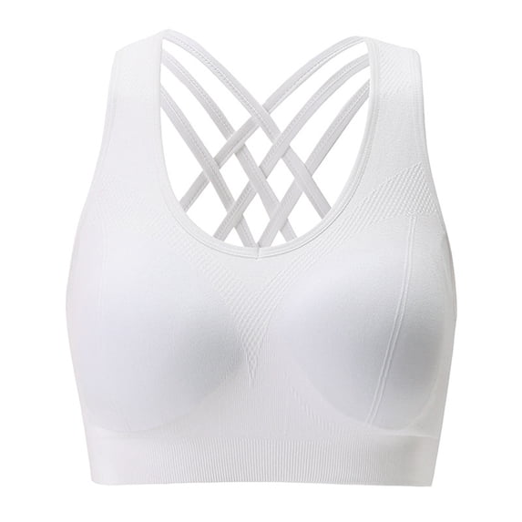 SPZTSX Sports Bras for Women Pack Criss Cross Back Sexy Strappy Sports Bra Seamless Padded Yoga Bra with Removable Cups