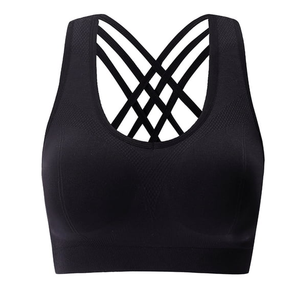 SPZTSX Sports Bras for Women Pack Criss Cross Back Sexy Strappy Sports Bra Seamless Padded Yoga Bra with Removable Cups