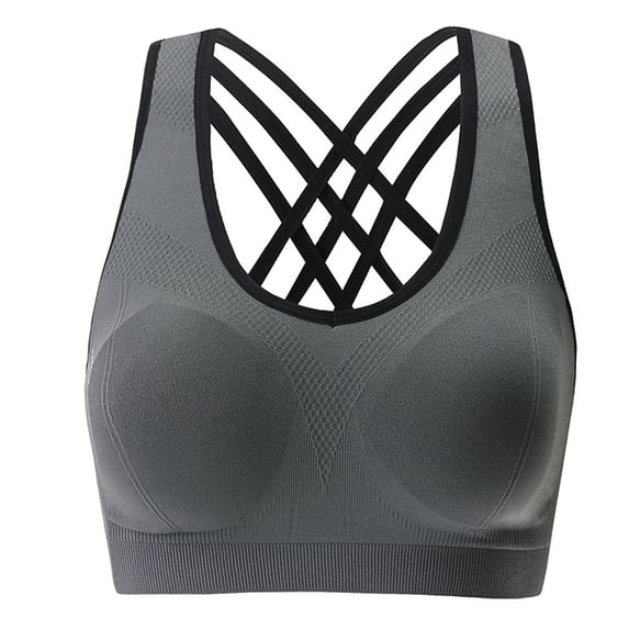 SPZTSX Sports Bras for Women Pack Criss Cross Back Sexy Strappy Sports Bra Seamless Padded Yoga Bra with Removable Cups