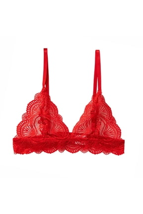 Thin Cup Lace Splicing Triangle Bralette for Women Wireless Breathable Comfort Daily Bra