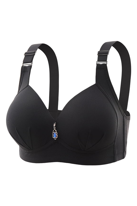 Underwire Bras for Women Support Bra Full Bust Wireless Lace Comfy Side Support Minimizer Daily Wear Wide Band
