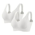 thumbnail image 1 of SPZTSX Women's 2PCS Ribbed Push up Adjustable Wireless Bra Ribbed Sports Bras Breathable Lightweight, 1 of 5