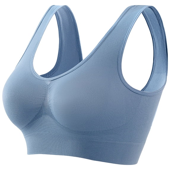 SPZTSX Women's Anti-Sagging Sports Bras Seamless Wirefree Plus Size High Support Yoga Bra with Removable Pads