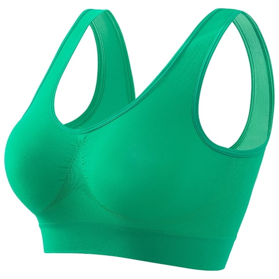 SPZTSX Women's Anti-Sagging Sports Bras Seamless Wirefree Plus Size High Support Yoga Bra with Removable Pads