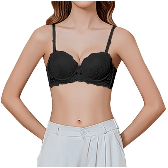 SPZTSX Women's Balconette Bra Lace Lightly Padded Demi Full Coverage Plus Size Bras Underwire Support