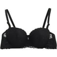 thumbnail image 1 of SPZTSX Women's Balconette Push Up Bra Sexy Lace Plus Size Unlined Sheer Underwire, 1 of 4