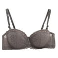 thumbnail image 1 of SPZTSX Women's Balconette Push Up Bra Sexy Lace Plus Size Unlined Sheer Underwire, 1 of 4