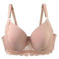 thumbnail image 1 of SPZTSX Women's Bras Sexy Lace Trimmed Full Coverage Push Up Comfort Bras Adjustable Strap Wirefree Bra Soft Comfy Bra, 1 of 4