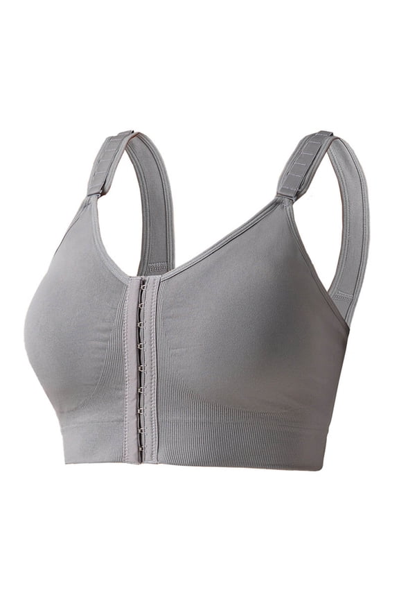 Women's Front Closure Compression Bra - Wirefree Adjustable Strap Bra for Surgical Recovery & Everyday