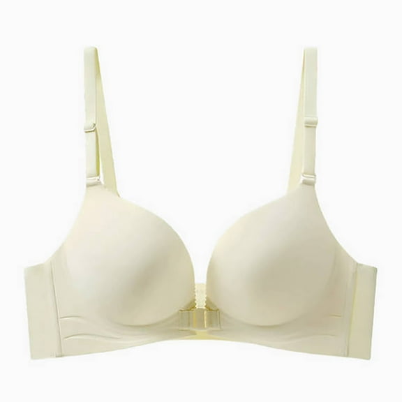 SPZTSX Women's Front Closure Push Up Bra Add Cup Padded Demi Plunge Bras Underwire Lift T Shirt Smooth Bralette