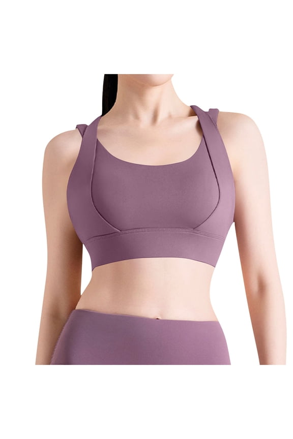 Women's High Impact Racerback Sports Bra - Longline Crop Tank with Push Up Support for Running