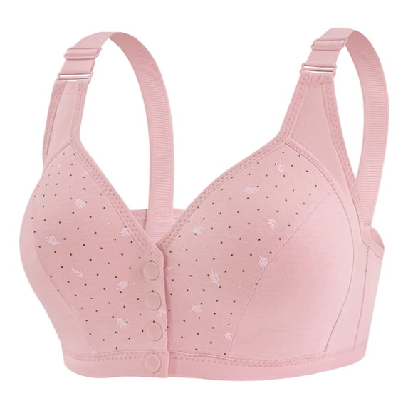SPZTSX Women's Plus Size Front Button Sports Bra - Deep V Wireless Thin Bra with High Support