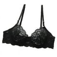 thumbnail image 1 of SPZTSX Women's Push Up Bra Lightly Lined Underwire Sexy Floral Embroidery Lace Supportive Bowkont Bras, 1 of 3