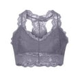 thumbnail image 1 of SPZTSX Women's Sexy Racerback Floral Lace Bra Plus Size Wire Free Padded V Neck Lace Bralette Sports Crop Top Underwear, 1 of 3