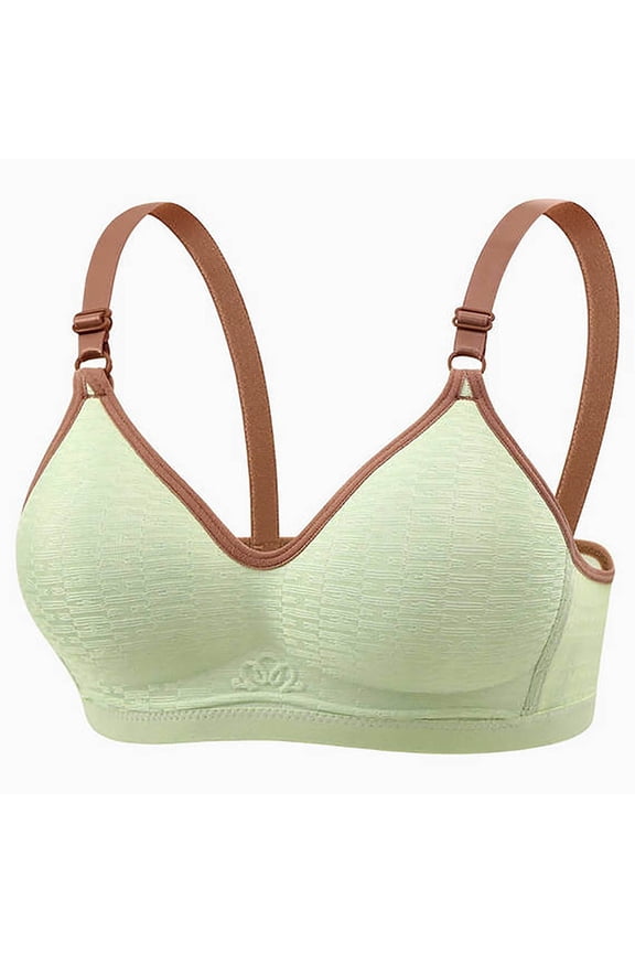 Women's Smooth Cotton T-Shirt Bra Large Gathering Thin Bra with Breast Support Sexy Underwear