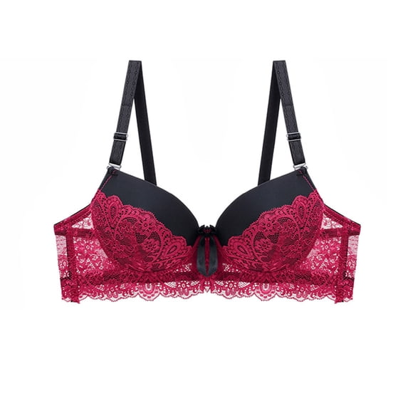 SPZTSX Women's Underwire Stretch Lace Plunge Bra | Low-Cut, Side Sling Lift, Support for Fuller Busts